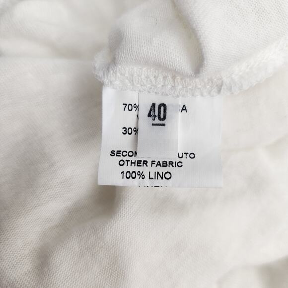 YC WHYCI Milano Shirt White Long Sleeve Size 40 Italian US Small Linen NWT - Picture 8 of 9